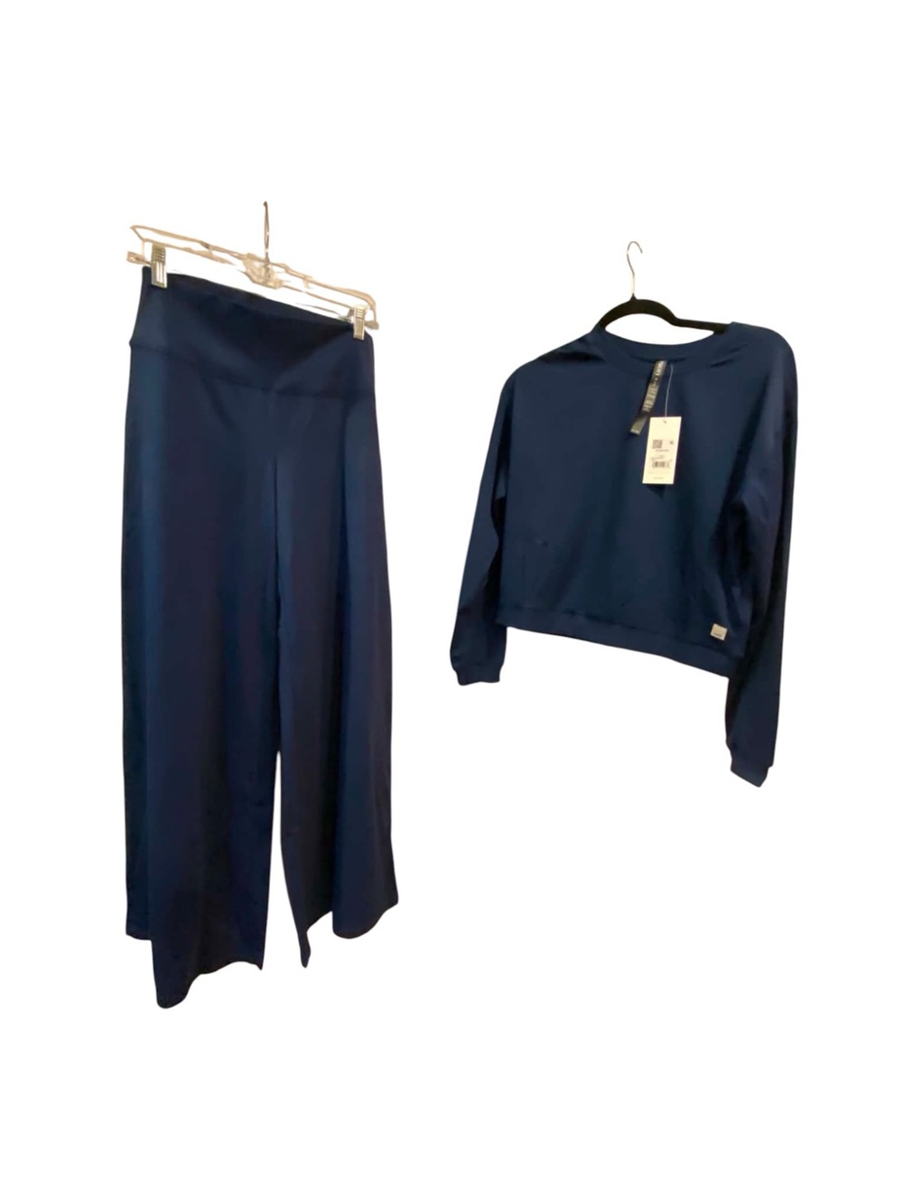 NWT Vuori Halo Modern Crew/Halo Easy Wideleg Pant Set BLUE COAST Size M